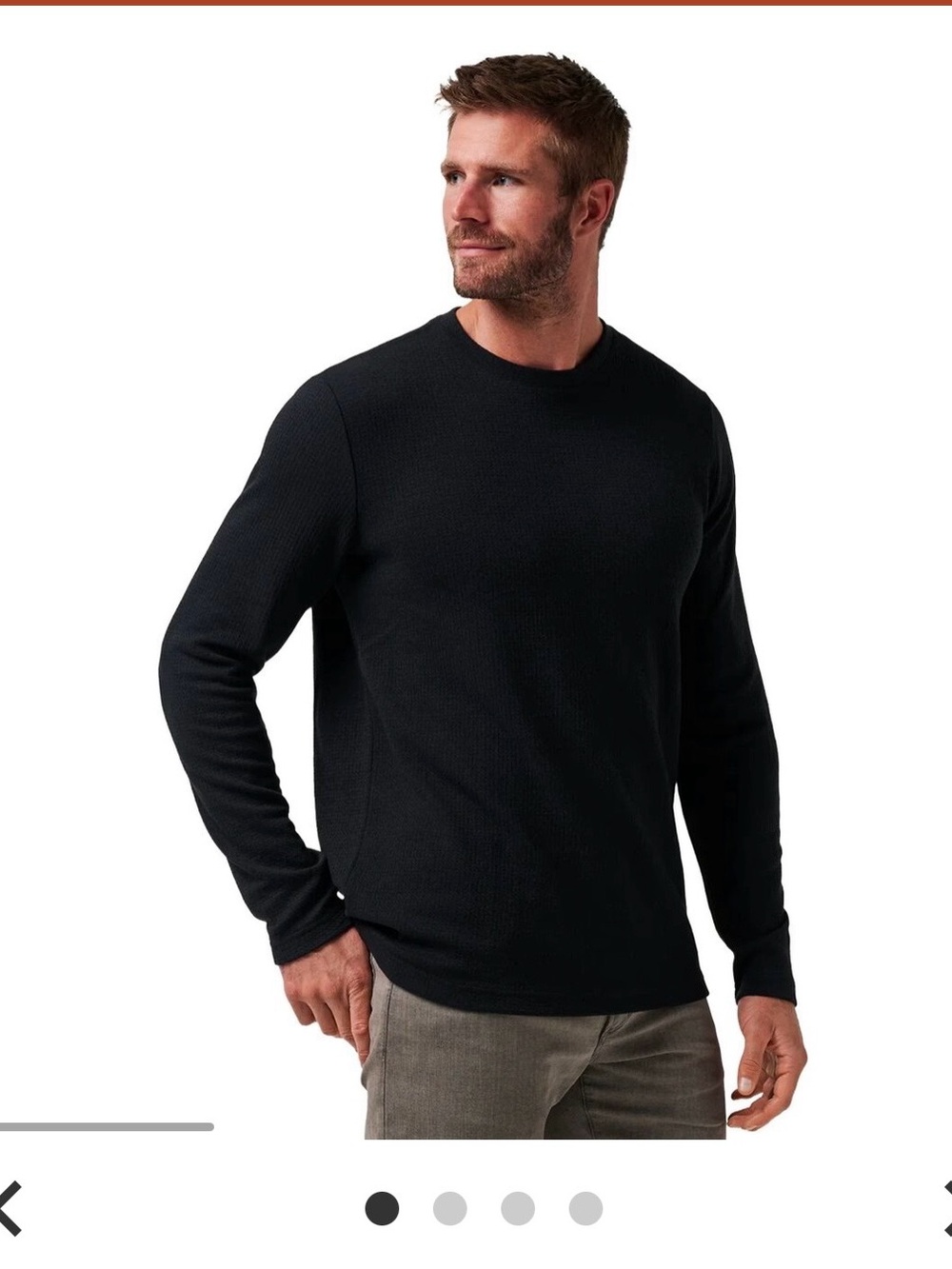 Travis Matthew’s Black Long-Sleeve Crewneck Thermal Shirt